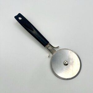 Vintage EKCO USA Pizza Cutter Stainless Steel Wheel Pastry Dough Slicer 8”